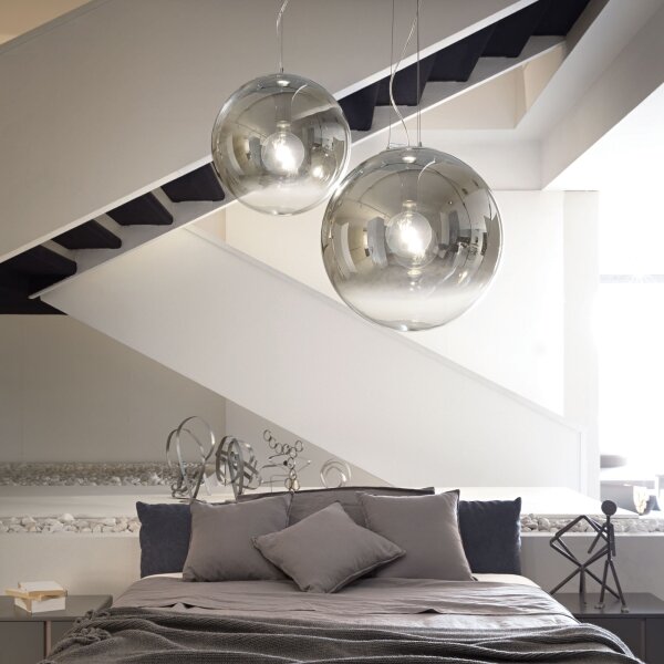 Ideal Lux - Lampadario a sospensione con filo MAPA 1xE27/42W/230V diametro 20 cm grigio/fumé