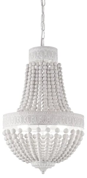 Ideal Lux - Lampadario a sospensione con catena MONET 6xE14/40W/230V diametro 50 cm bianco