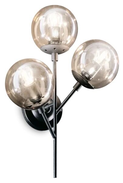 Ideal Lux - Applique KEPLER 3xE27/42W/230V nero/fumé
