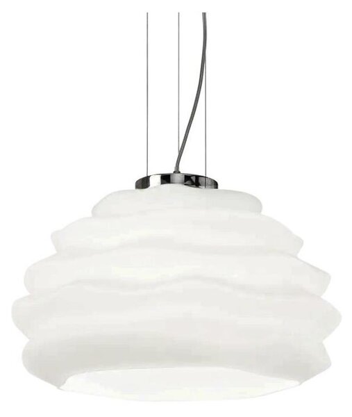 Ideal Lux - Lampadario a sospensione con filo KARMA 1xE27/60W/230V diametro 39 cm bianco
