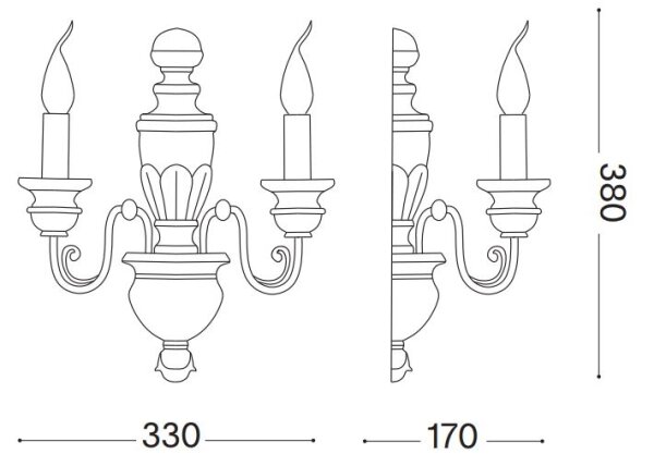 Ideal Lux - Applique FIRENZE 2xE14/40W/230V oro