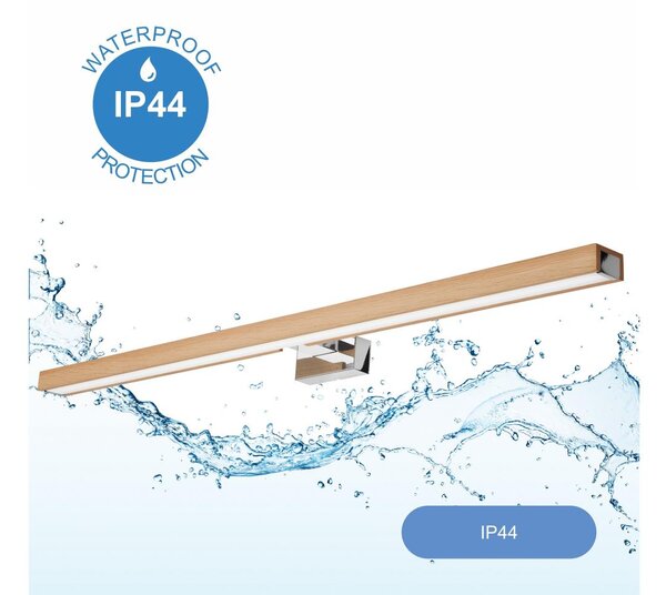 Brilagi-Illuminazione a LED per specchi da bagno WOODY MIRROR LED/15W/230V IP44 quercia/cromo