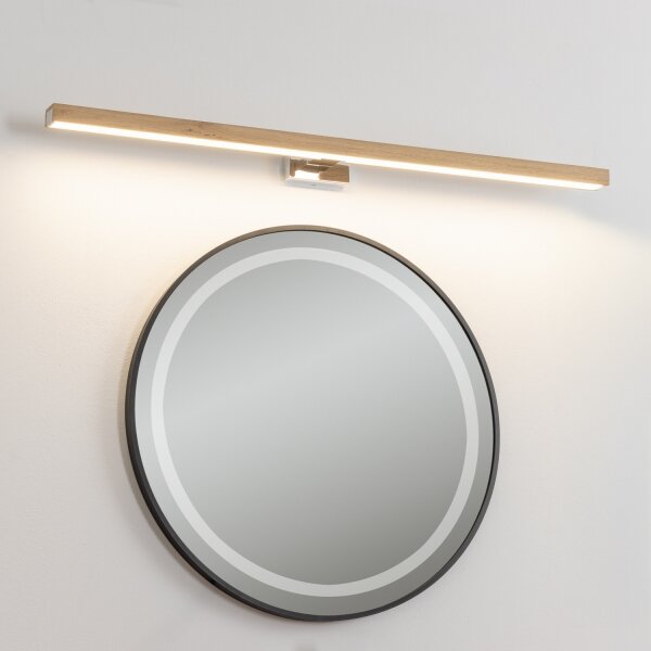 Brilagi-Illuminazione a LED per specchi da bagno WOODY MIRROR LED/15W/230V IP44 quercia/cromo