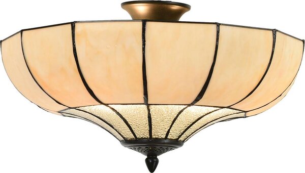 Clayre & Eef Lampada da soffitto Tiffany Ø 46x25 cm Metallo beige