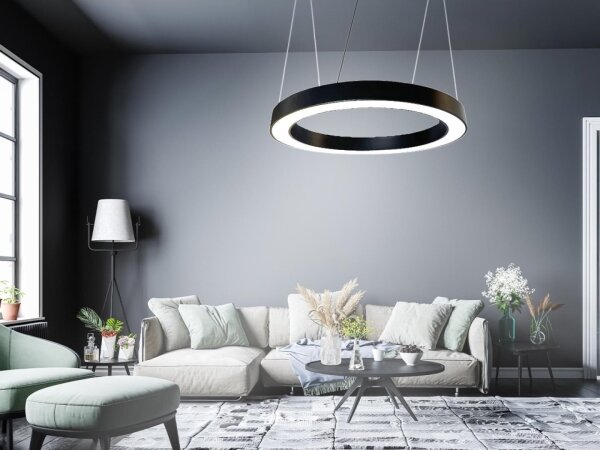 Lampadario LED a sospensione con filo LED/50W/230V 4000K diametro 100 cm nero