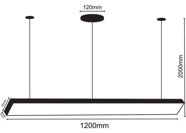 Lampadario LED a sospensione con filo LED/32W/230V 4000K diametro 120 cm nero
