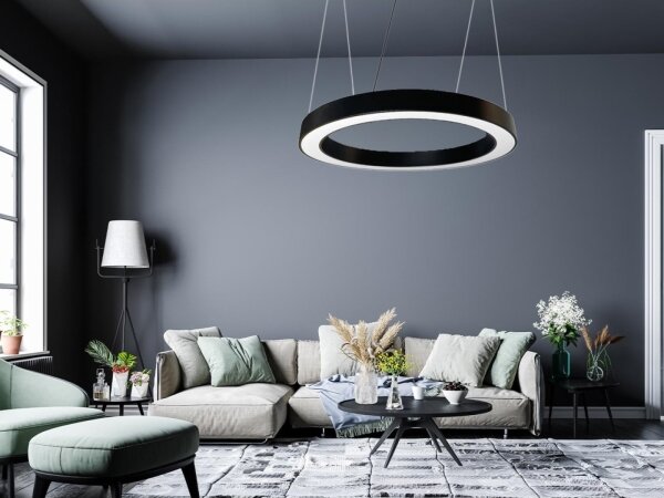 Lampadario LED a sospensione con filo LED/50W/230V 4000K diametro 100 cm nero