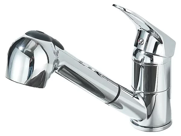 Rubinetto da cucina, bocca estraibile, struttura in acciaio inossidabile, cromato