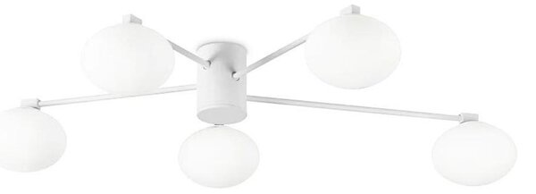 Ideal Lux - Lampadario a plafone LED HERMES 5xG9/3W/230V diametro 90 cm bianco