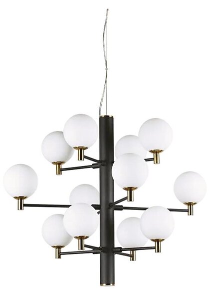 Ideal Lux - Lampadario LED a sospensione con filo COPERNICO 12xG9/3W/230V diametro 71 cm nero