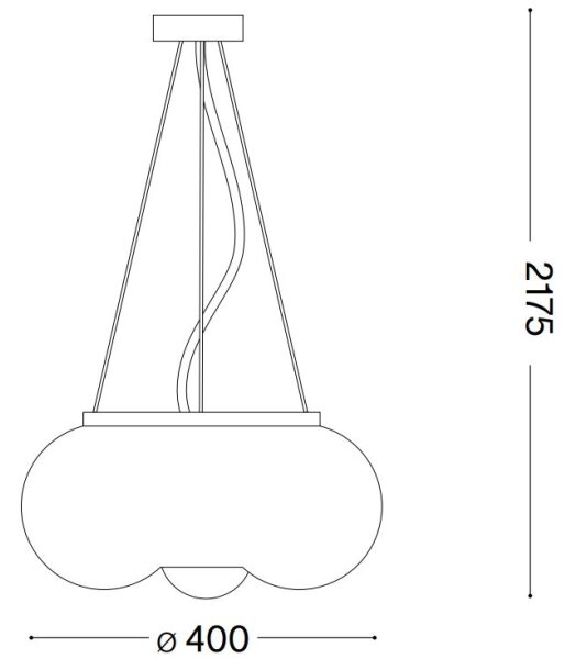 Ideal Lux - Lampadario LED a sospensione con filo ARIZONA 3xGX53/9W/230V diametro 40 cm bianco