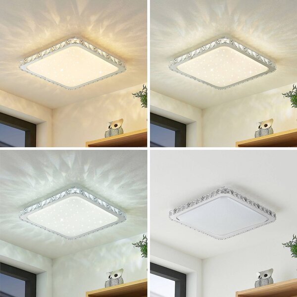 Plafoniera a LED Lorand Lindby, dimmerabile, Bianco / Opale, Soggiorno / Sala da pranzo, Plastica, Moderno, Plafoniera LED