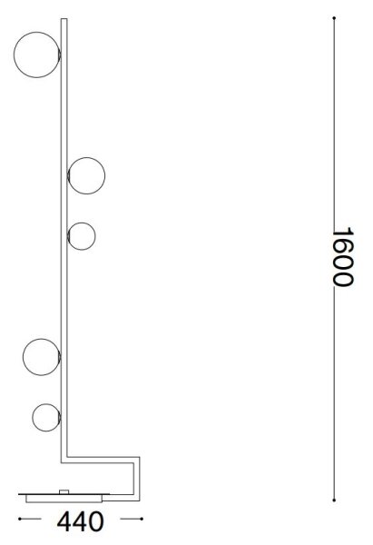 Ideal Lux - Lampada LED da terra BIRDS 5xG9/3W/230V nero/oro