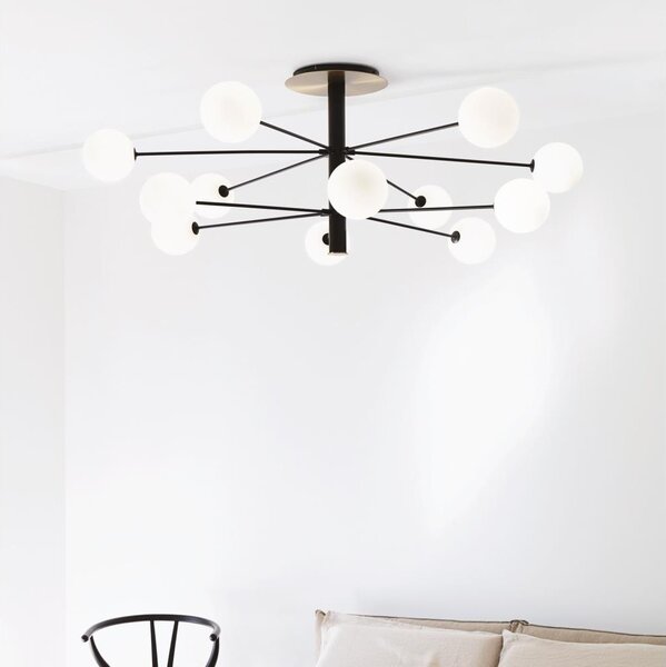 Ideal Lux - Lampadario a sospensione con supporto rigido LED COSMOPOLITAN 12xG9/3W/230V diametro 145 cm nero
