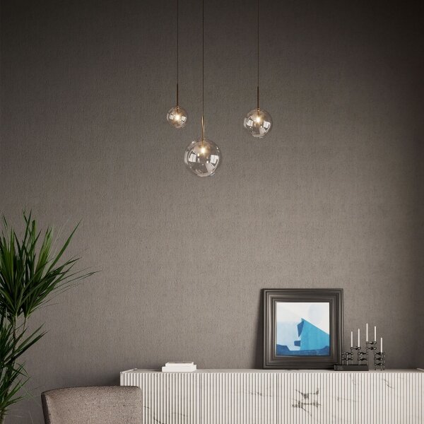 Ideal Lux - Lampadario LED a sospensione con filo EQUINOXE 1xG4/2W/230V diametro 25 cm ottone/fumé