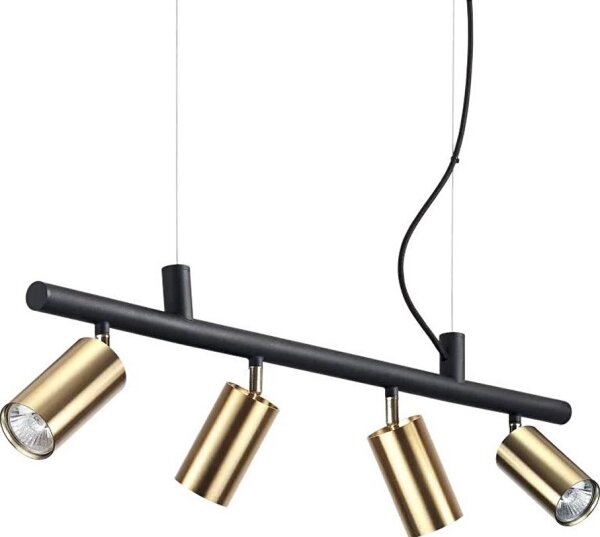 Ideal Lux - Lampadario LED a sospensione con filo DYNAMITE 4xGU10/7W/230V CRI 90 nero/ottone
