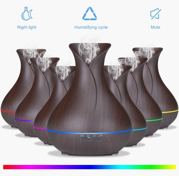 Umidificatore e ionizzatore aria LED RGB 400 ml