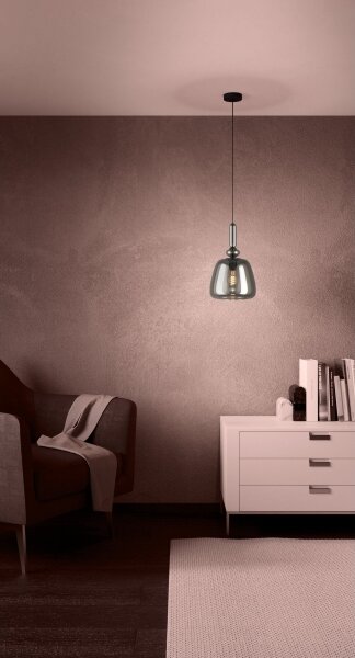 Eglo 39997 - Lampadario a sospensione con filo BOVINO 1xE27/40W/230V fumé