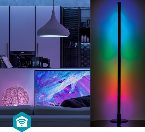 Nedis WIFILD20RGBW- LED RGBIC Lampada con piedistallo Smartlife LED/10W/230V 2700-6500K+RC