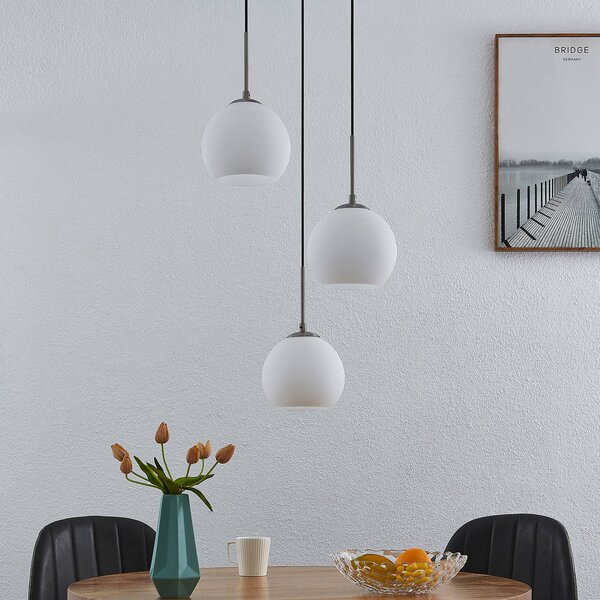 Lampada a sospensione Jurian Lindby, dimmerabile, Bianco / Opale, Soggiorno / Sala da pranzo, Vetro, Moderno, Lampada a sospensione