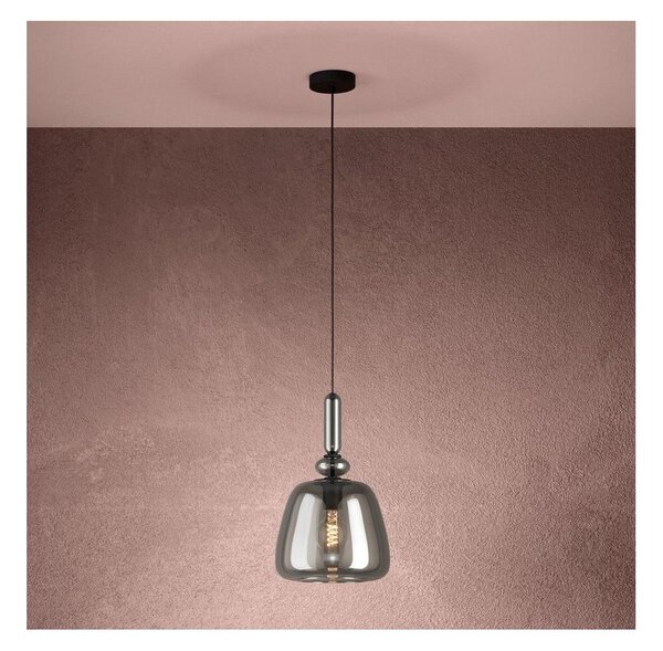 Eglo 39997 - Lampadario a sospensione con filo BOVINO 1xE27/40W/230V fumé