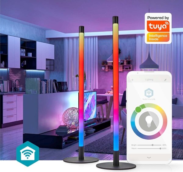 Nedis WIFILD10RGBW-SADA 2xLED RGBIC lampada da tavolo LED 36W 2700-6500K+DO
