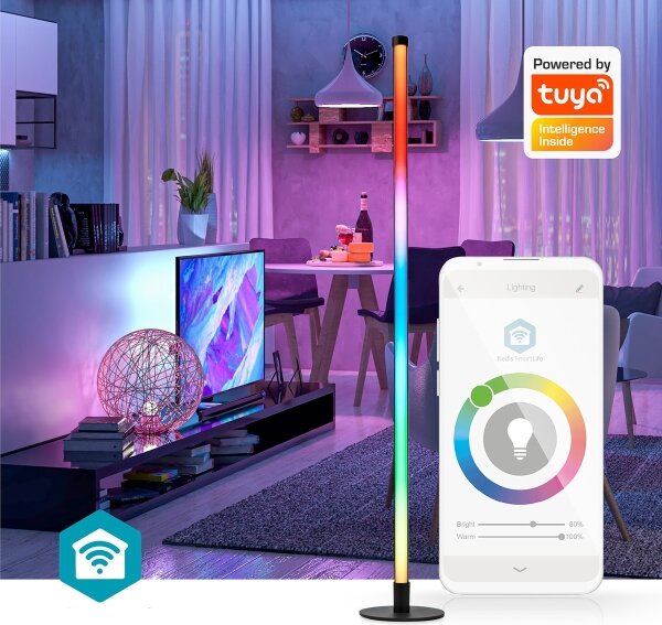 Nedis WIFILD20RGBW- LED RGBIC Lampada con piedistallo Smartlife LED/10W/230V 2700-6500K+RC