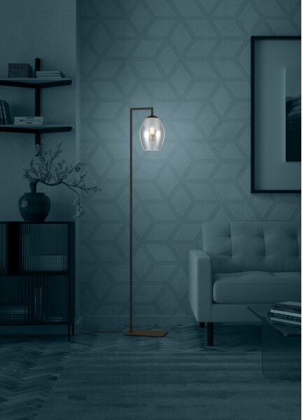 Eglo 390256 - Lampada con piedistallo ESTANYS 1xE27/40W/230V fumé