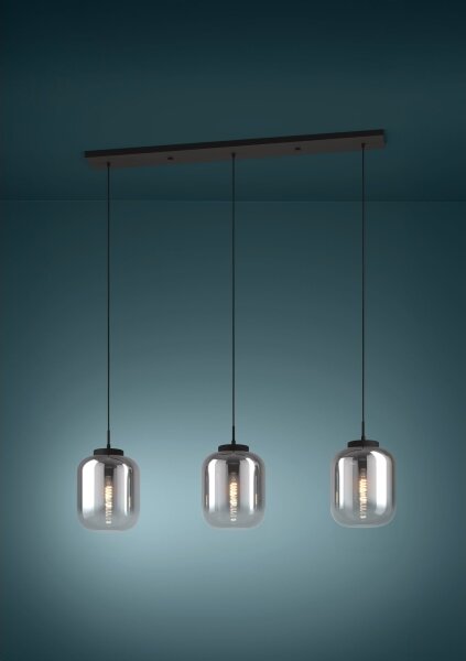 Eglo 390104 - Lampadario a sospensione con filo BULCIAGO 3xE27/40W/230V fumé