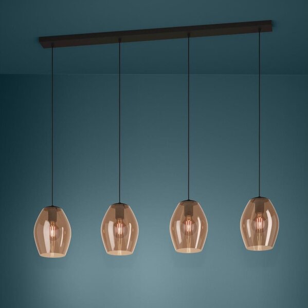 Eglo 390162 - Lampadario a sospensione con filo ESTANYS 4xE27/40W/230V marrone