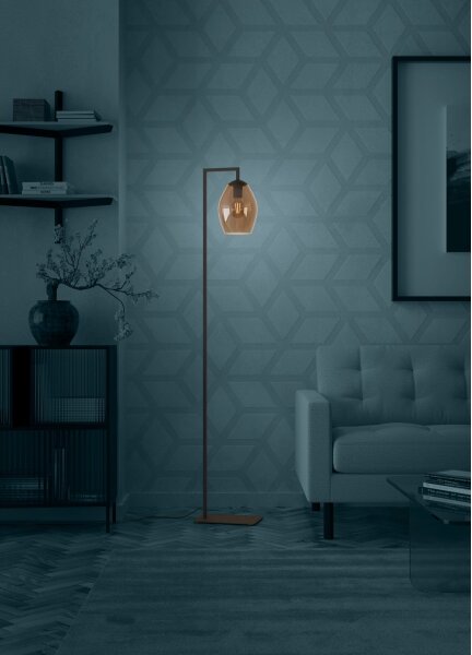 Eglo 390255 - Lampada con piedistallo ESTANYS 1xE27/40W/230V marrone