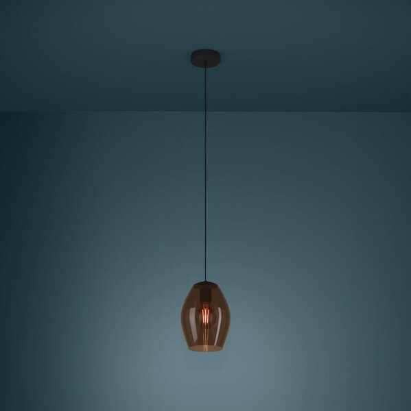 Eglo 390159 - Lampadario a sospensione con filo ESTANYS 1xE27/40W/230V marrone