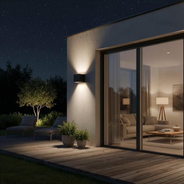 Ideal Lux - Applique a LED da esterno ATOM LED/12W/230V IP54 nero