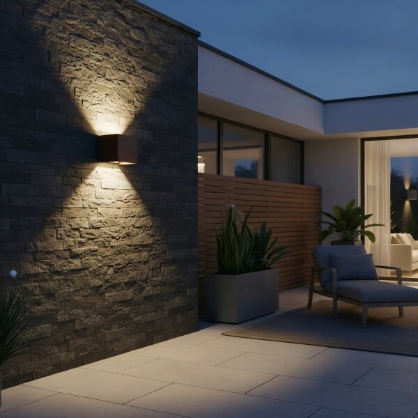 Ideal Lux - Applique a LED da esterno ATOM LED/12W/230V IP54 marrone