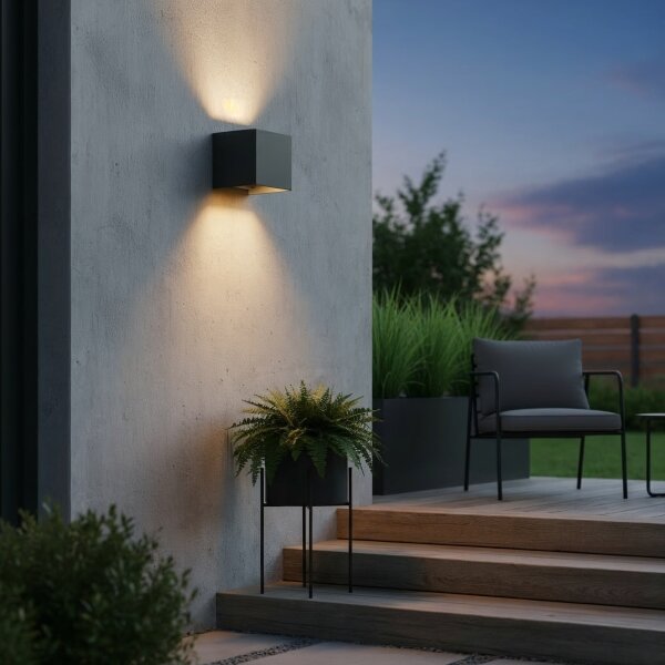 Ideal Lux - Applique a LED da esterno ATOM LED/12W/230V IP54 antracite