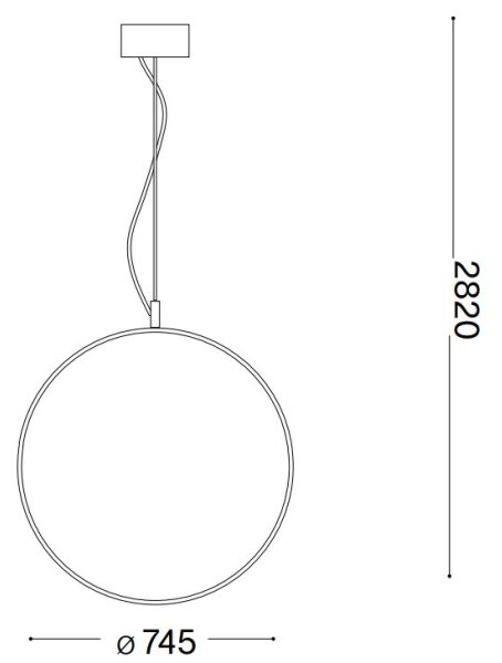 Ideal Lux - Lampadario LED a sospensione con filo CIRCUS LED/36W/230V diametro 74,5 cm CRI 90 nero