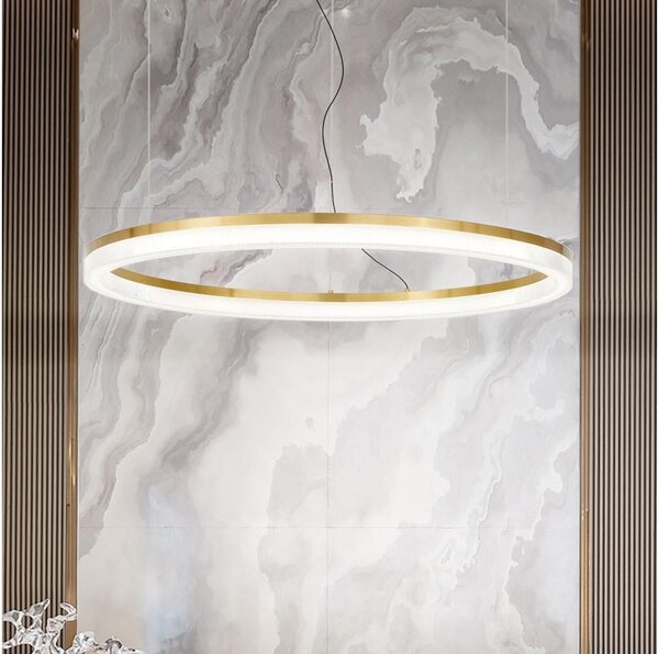 Ideal Lux - Lampadario LED a sospensione con filo CROWN LED/42W/230V 3000K diametro 80 cm CRI 90 ottone