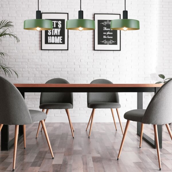 Lampadario a sospensione con filo HAKI 3xE27/60W/230V verde/nero