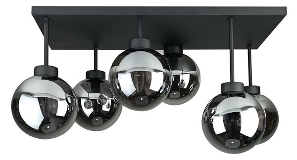 Lampadario a plafone DEA 6xE14/60W/230V nero/fumé nero