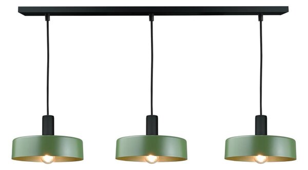 Lampadario a sospensione con filo HAKI 3xE27/60W/230V verde/nero