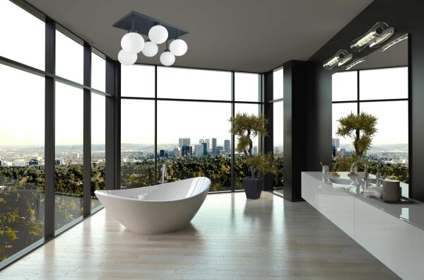Lampadario a plafone DEA 6xE14/60W/230V nero/bianco