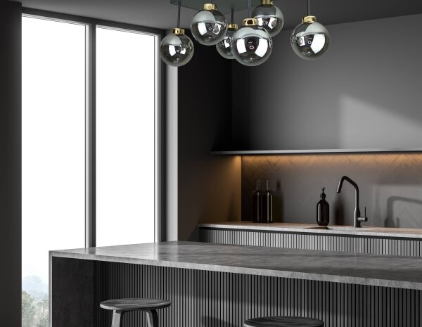 Lampadario a plafone DEA 6xE14/60W/230V nero/oro/fumé nero