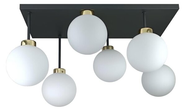 Lampadario a plafone DEA 6xE14/60W/230V nero/oro/bianco