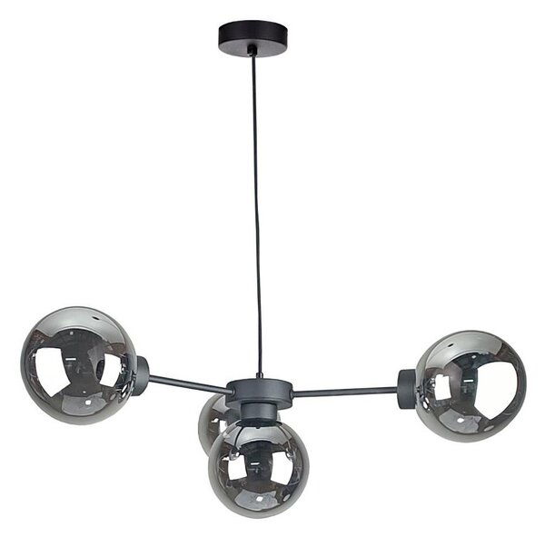 Lampadario a sospensione con filo KALIOPE II 4xE14/50W/230V nero/fumé nero