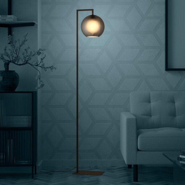 Eglo 390254 - Lampada con piedistallo ARANGONA 1xE27/40W/230V fumé