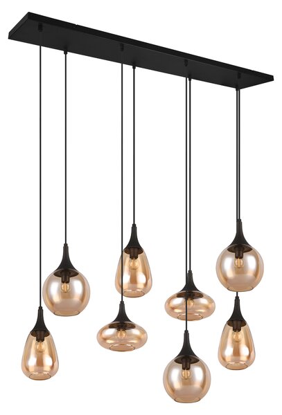 Lampada a sospensione LUMINA nero-miele 8xE14x40W in metallo, dimensioni: 150x121x34,5 cm, IP20, Trio