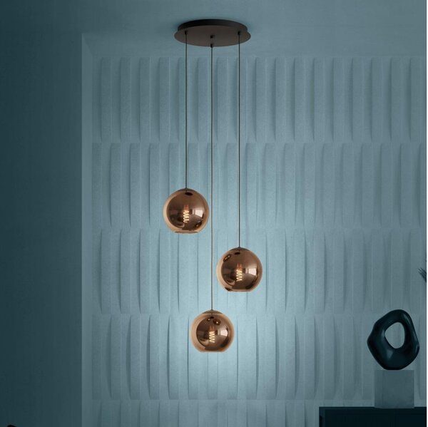 Eglo 390094 - Lampadario a sospensione con filo CORDOBA 3xE27/40W/230V rame
