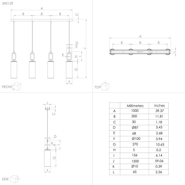 Eglo 390129 - Lampadario a sospensione con filo MAJANA 4xE27/40W/230V cromo lucido
