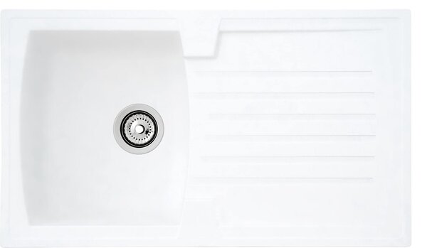 Lavello da incasso Respekta Mineralite Boston 86 cm x 50 cm Bianco
