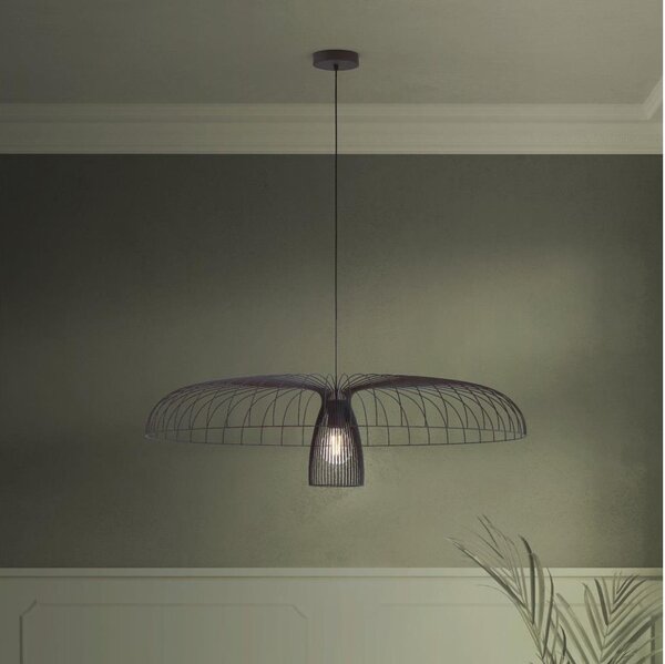 Eglo 390217 - Lampadario a sospensione con filo CHAMPERICO 1xE27/60W/230V 98,5 cm nero